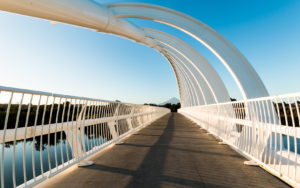 Te Rewa Rewa bridge across the Waiwhakaiho River in New Plymouth